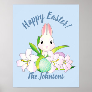 Affiche Lys de Pâques et Bunnies sucrés