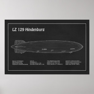 Affiche LZ 129 Hindenburg - Plan directeur des navires PD