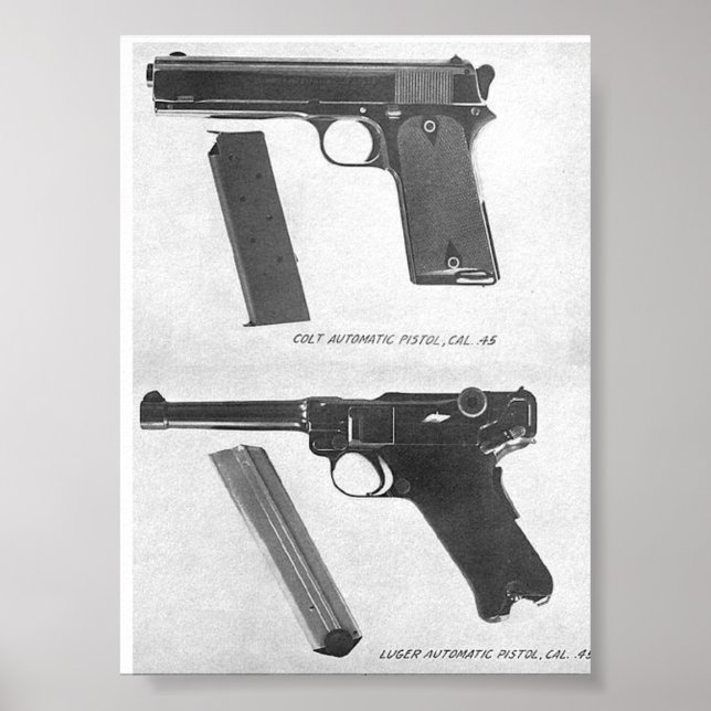Affiche m1911 vs Luger P08 pistol (Devant)