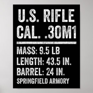 Affiche M1 Garand Rifle Funny 2ème guerre mondiale Vet Wor