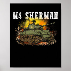 Affiche M4 Sherman The 2ème guerre mondiale Tank Un Char D
