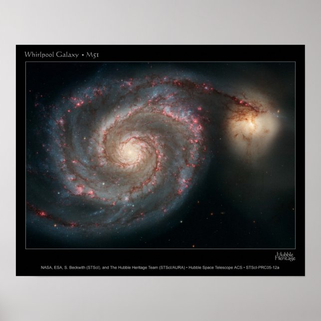 Affiche M51 Whirlpool et galaxies associées (Devant)