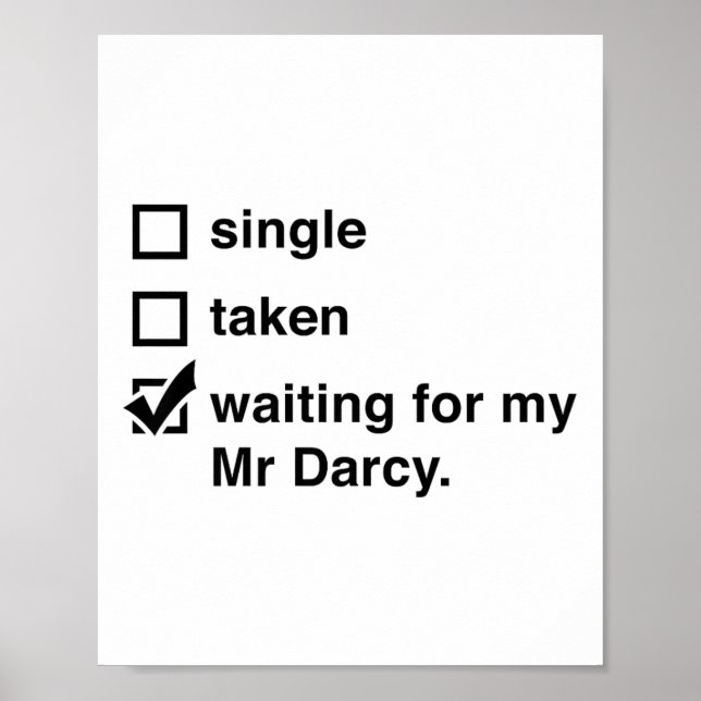 Affiche M. Darcy Single Pris En Attente De Darcy Jane Aust (Devant)