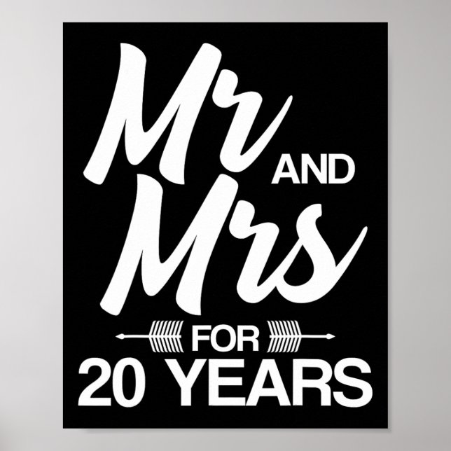 Affiche M. Et Mme Pour 20 ans 20e anniversaire Mariage (Devant)