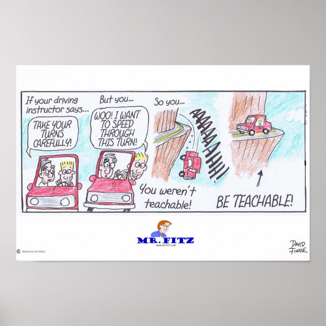 Affiche M. Fitz : Être Enseignable 3 - Conduire! (Devant)