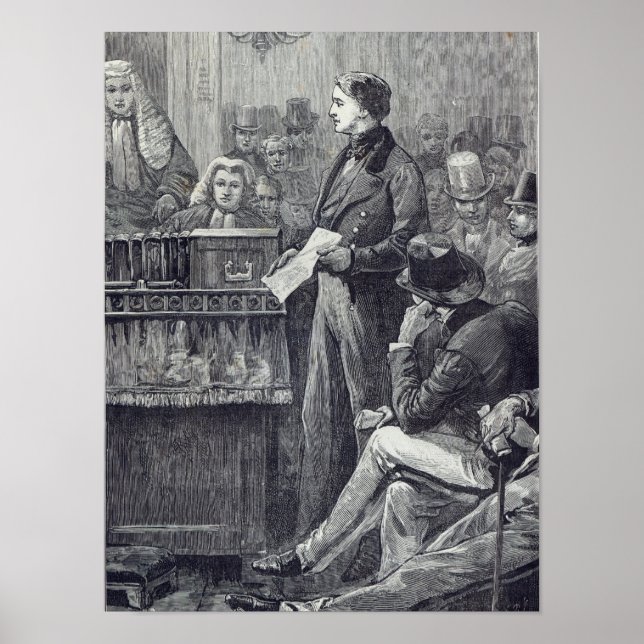 Affiche M. Gladstone prononce son discours principal (Devant)