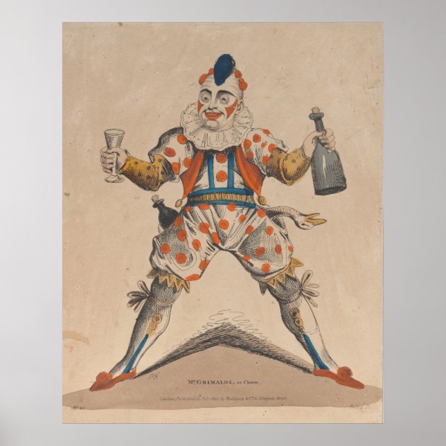 Affiche M. Grimaldi comme Joey le Clown 1822 (Devant)