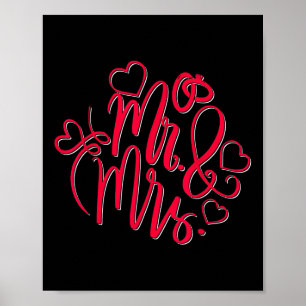 Affiche M. Mme Engaged M. Misses Mariage Marié Groom