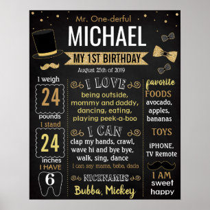 Affiche M. Onederful Birthday board