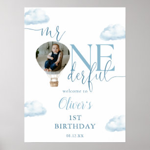 Affiche M. Onederful Photo Balloon 1er anniversaire Bienve