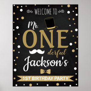 Affiche M. Onederful Premier anniversaire Signet de bienve