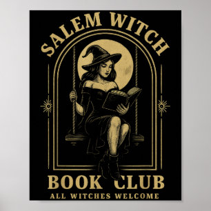 Affiche M Witch Book Club Réservation Pleine lune Hallowee