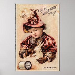 Affiche Ma carte vintage de bunnie