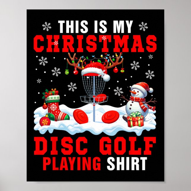 Affiche Ma chemise de jeu de golf à disque de Noël Santa E (Devant)