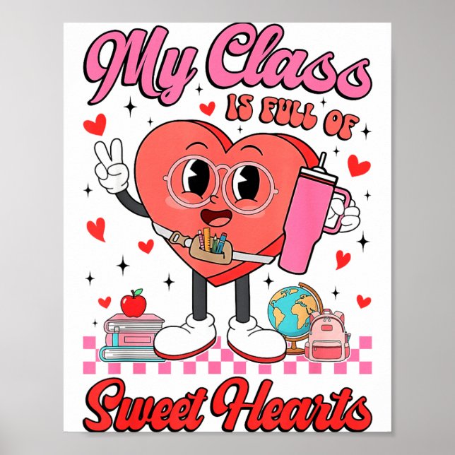 Affiche Ma classe est pleine de coeurs doux Professeurs Sa (Devant)