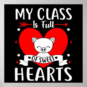 Affiche Ma Classe Est Pleine De Coeurs Sucrés Valentine