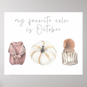 Affiche Ma couleur préférée est octobre automne automne au