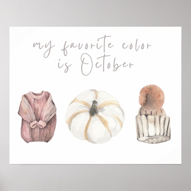 Affiche Ma couleur préférée est octobre automne automne au (Devant)
