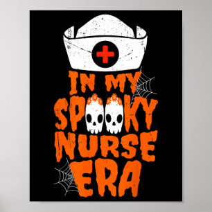 Affiche Ma Éffrayante Époque Infirmière Drôle Halloween Wi