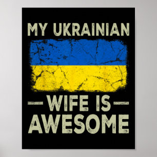 Affiche Ma femme ukrainienne est géniale Drapeau de l'Ukra