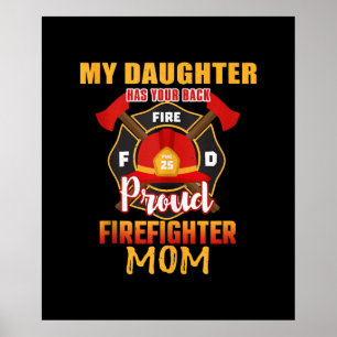 Affiche Ma Fille A Ton Dos Fier Pompier Maman