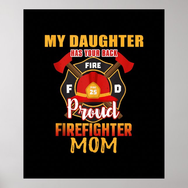 Affiche Ma Fille A Ton Dos Fier Pompier Maman (Devant)