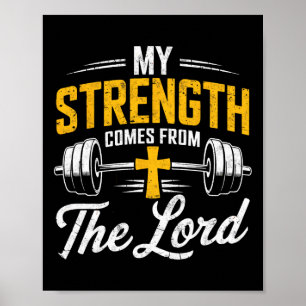 Affiche Ma Force Provient Du Seigneur Bible Christian Gy