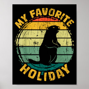 Affiche Ma journée préférée de vacances Groundhog Day Rétr