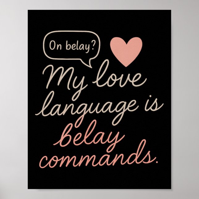 Affiche Ma langue d'amour est Belay Commands Escalade G (Devant)