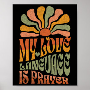 Affiche Ma Langue D'Amour Est La Prière Christain Jesus Lo