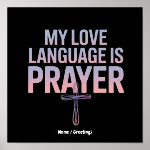 Affiche Ma langue de l'amour est la prière Jésus conceptio
