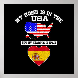Affiche Ma maison est aux États-Unis, mon cœur est en Espa