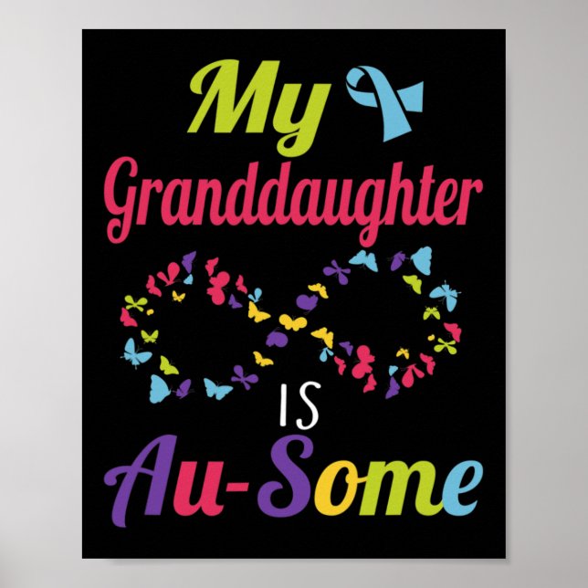 Affiche Ma Petite-Fille Autiste Est Un Autisme Awesome Awa (Devant)