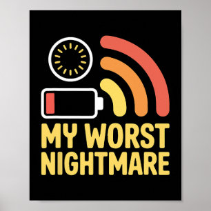 Affiche Ma pire nuit effrayante signal wifi faible chargem