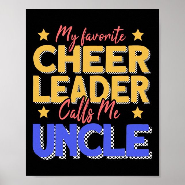 Affiche Ma pom-pom girl préférée m'appelle Oncle Cheer Onc (Devant)
