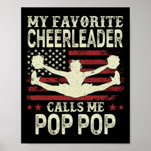 Affiche Ma pom-pom girl préférée m'appelle Pop Pop Drapeau