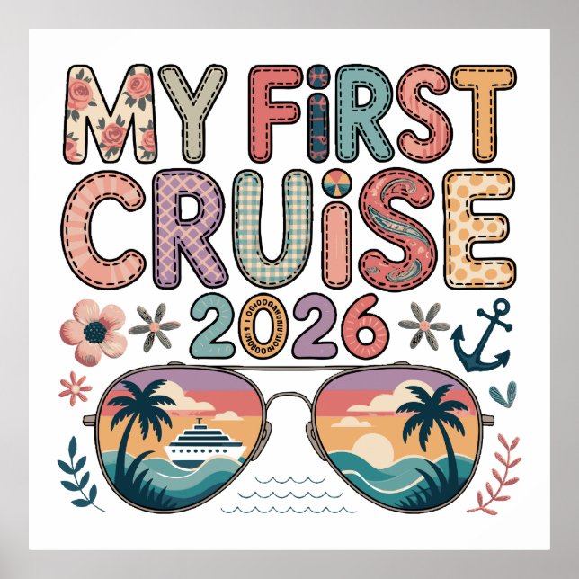 Affiche ma première croisière 2026, cadeau de croisière, v (Devant)