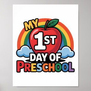 Affiche Ma Première Journée D'école Maternelle Pomme Arc-E