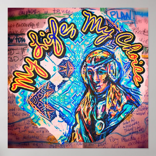 Affiche Ma Vie, Mon Choix. Femme princière et fractale (Devant)