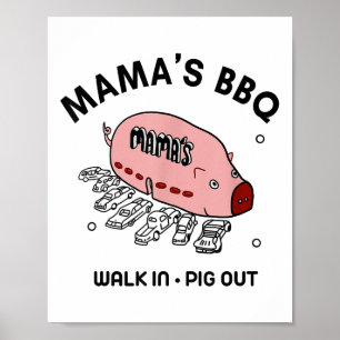 Affiche Mac Mamas Bbq Marcher Dans Pig Out Sunny Summer Ca