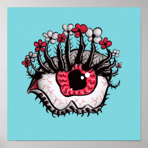 Affiche Macabre Eye Melt Déplaisant Psychedelic Dark Art
