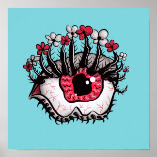 Affiche Macabre Eye Melt Déplaisant Psychedélique Dark Art