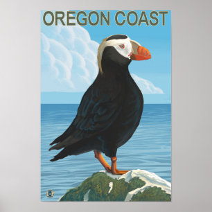 Affiche Macareux tufté de côte de l'Orégon