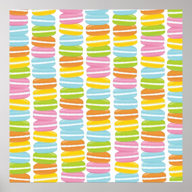 Affiche Macarons colorés Motif de pile (Devant)