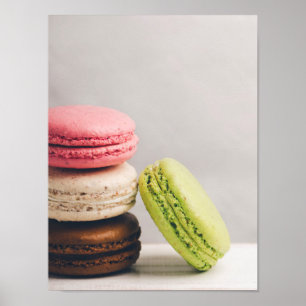 Affiche Macarons français dans des couleurs vintages en