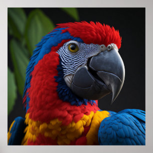 Affiche Macaw oiseau 3D haute couleur