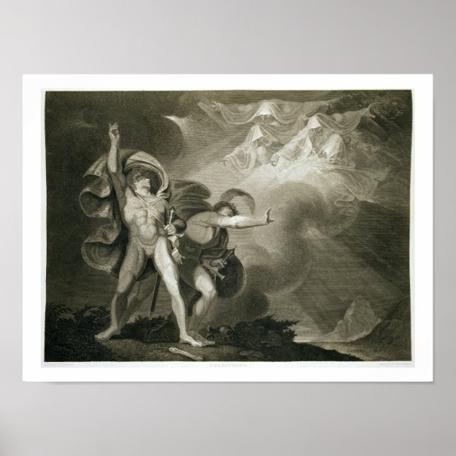 Affiche Macbeth, Banquo et les trois sorcières sur la sant (Devant)