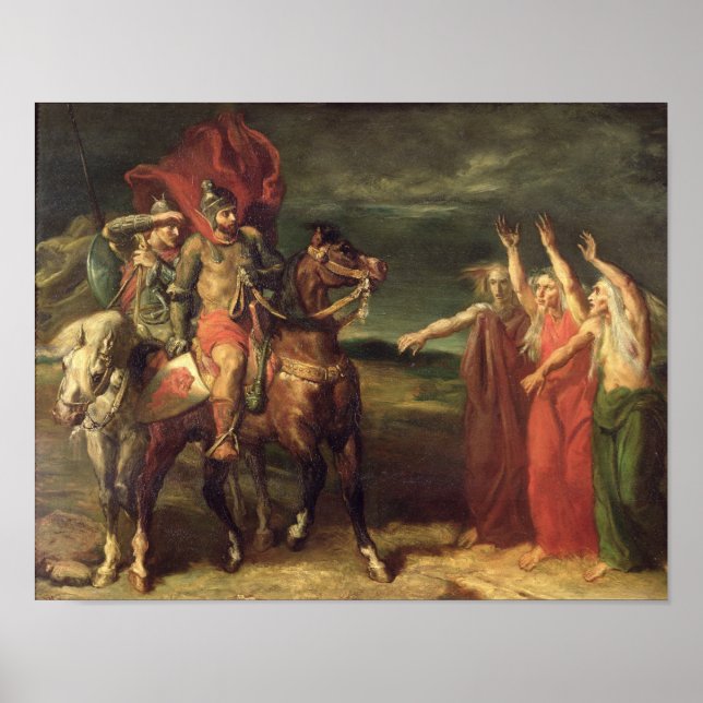 Affiche Macbeth et les trois sorcières, 1855 (Devant)