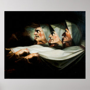 Affiche 'Macbeth', les soeurs bizarres de Henry Fuseli
