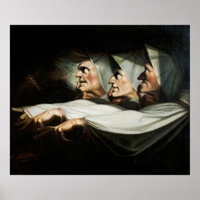 Affiche 'Macbeth', les soeurs bizarres de Henry Fuseli (Devant)